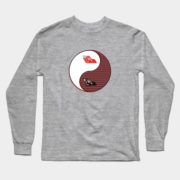 yin yang balance harmony design eastern philosophy f1 car Long Sleeve T-Shirt by 4rpixs